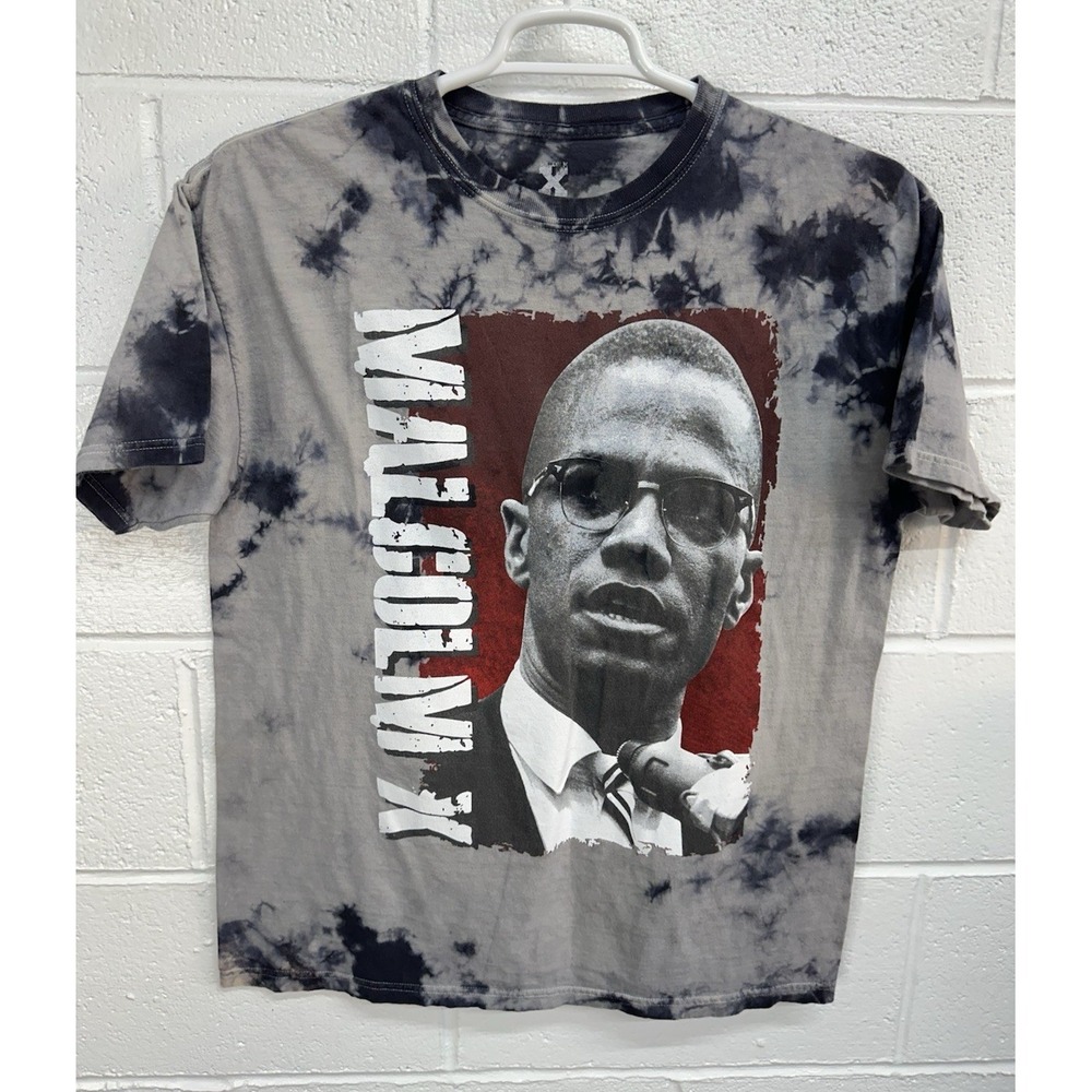 Malcolm X Black Tie Dye Short Sleeve Shirt /‎ Men's Medium